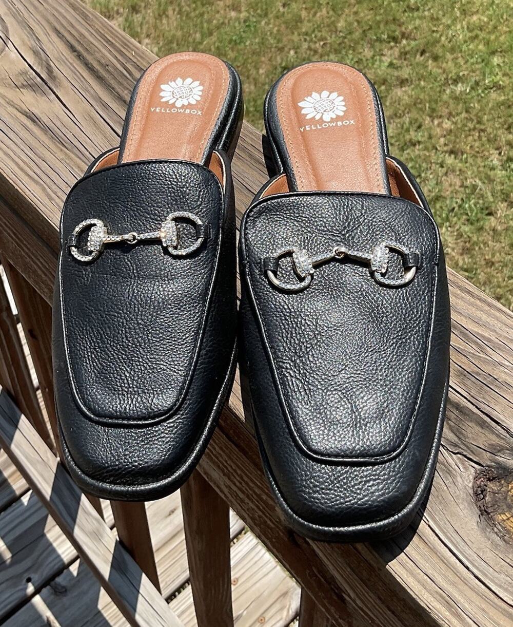 YELLOW BOX Jolene Women’s Loafer Mule Loafers Black Size 8.5